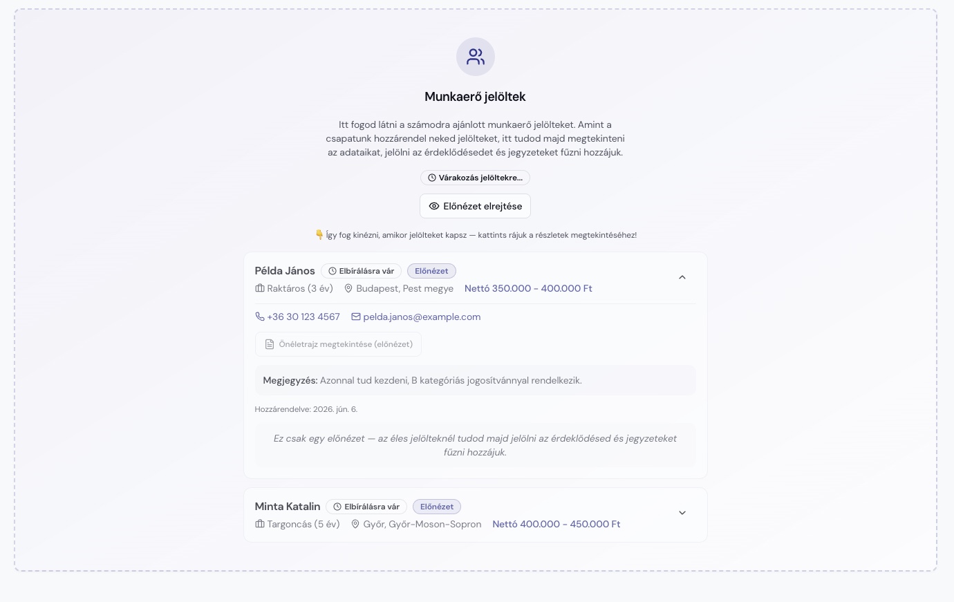 kkvpartner.hu — Munkaerő szekció jelöltlistával